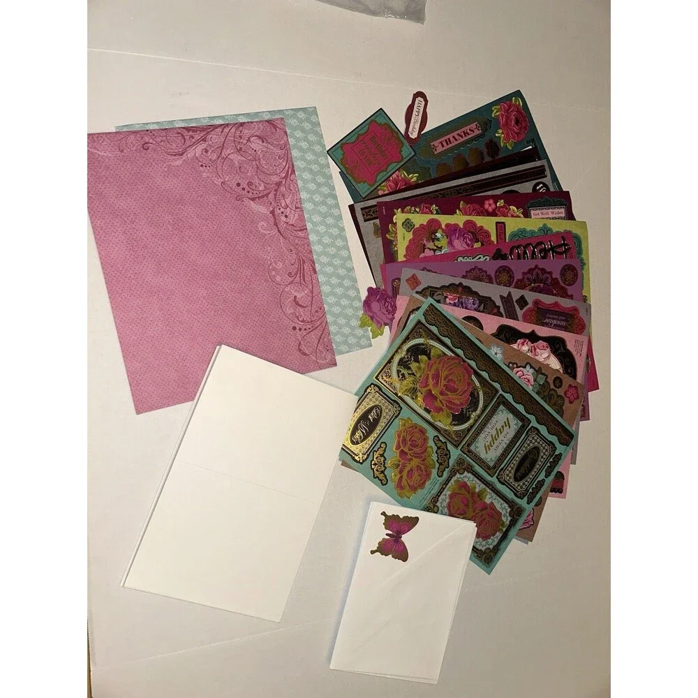 Paper Wishes Rose Garden Foiled Toppers Greeting Card Making Kit